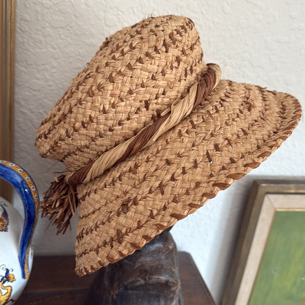 Woven Raffia Hat with Bow - Picture 5 of 10